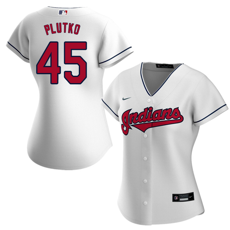 Nike Women #45 Adam Plutko Cleveland Indians Baseball Jerseys Sale-White